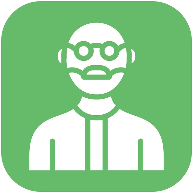 Ilustración del icono vectorial del hombre anciano del conjunto de iconos de Generation Gap