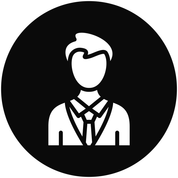 Ilustración del icono vectorial del hombre de negocios del conjunto de iconos de logros