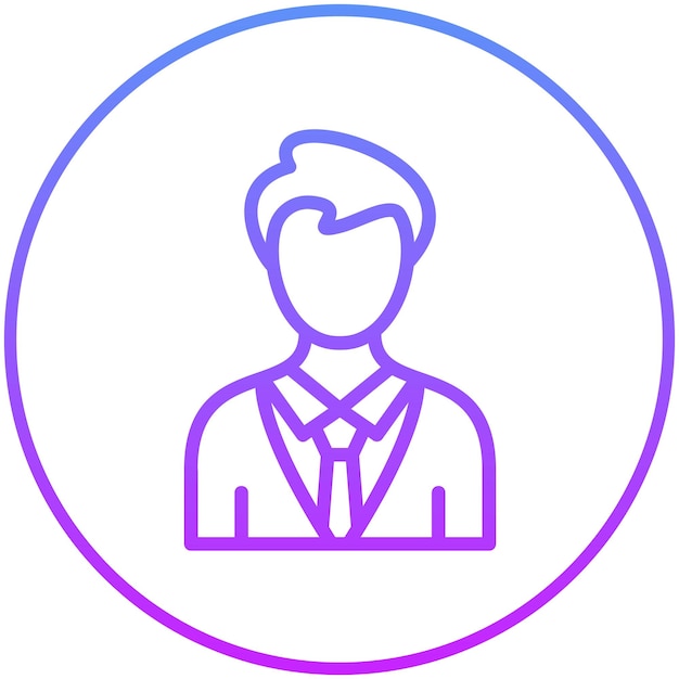 Ilustración del icono vectorial del hombre de negocios del conjunto de iconos de logros