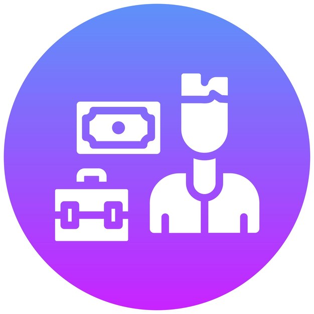 Ilustración del icono vectorial del hombre de negocios corrupto del conjunto de iconos de corrupción