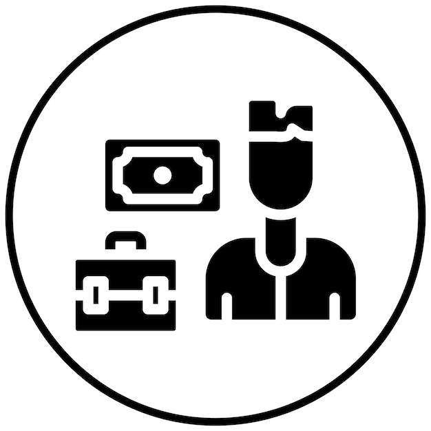 Ilustración del icono vectorial del hombre de negocios corrupto del conjunto de iconos de corrupción