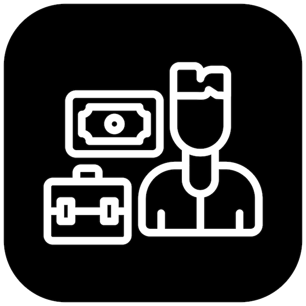 Ilustración del icono vectorial del hombre de negocios corrupto del conjunto de iconos de corrupción