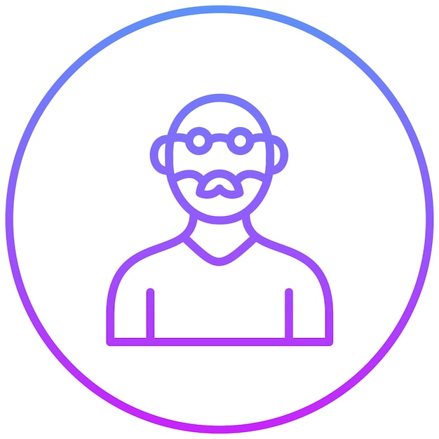 Ilustración del icono vectorial del hombre viejo del conjunto de iconos de limpieza