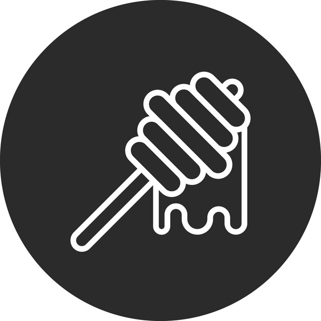 Ilustración del icono vectorial Honey Dipper del conjunto de iconos de la mañana y el desayuno