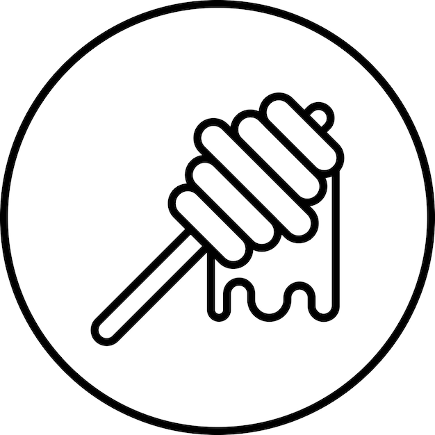Ilustración del icono vectorial Honey Dipper del conjunto de iconos de la mañana y el desayuno