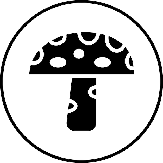 Ilustración del icono vectorial del hongo del conjunto de iconos de otoño