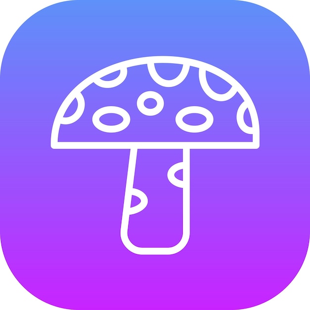 Ilustración del icono vectorial del hongo del conjunto de iconos de otoño