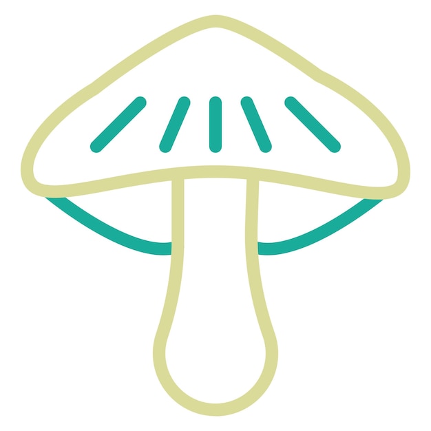 Vector ilustración del icono vectorial de hongos del conjunto de iconos de frutas y verduras