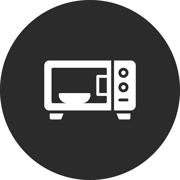 Ilustración del icono vectorial del horno de microondas del conjunto de iconos de artículos para el hogar