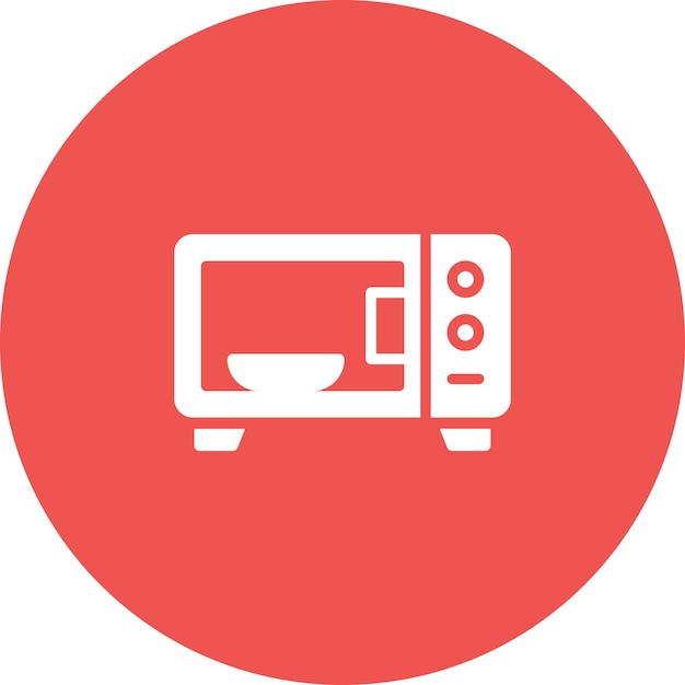 Ilustración del icono vectorial del horno de microondas del conjunto de iconos de artículos para el hogar