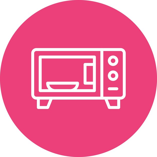 Ilustración del icono vectorial del horno de microondas del conjunto de iconos de artículos para el hogar