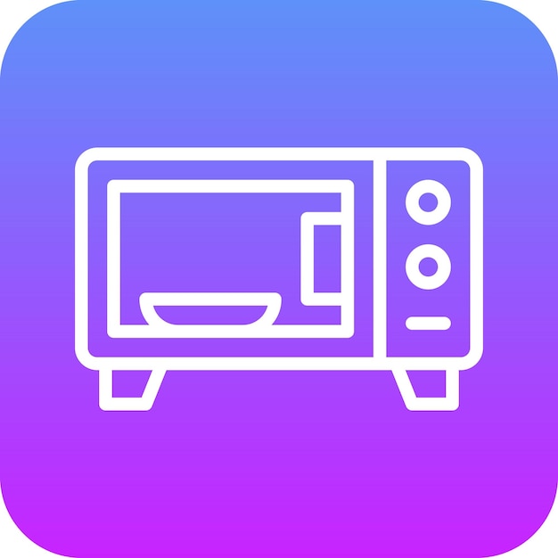 Ilustración del icono vectorial del horno de microondas del conjunto de iconos de artículos para el hogar