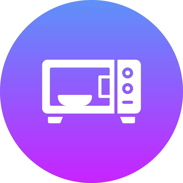 Ilustración del icono vectorial del horno de microondas del conjunto de iconos de artículos para el hogar