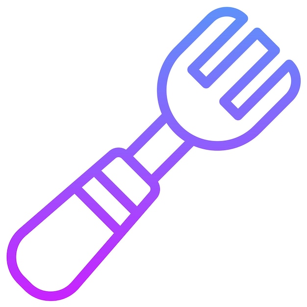Ilustración del icono vectorial de la horquilla del conjunto de iconos de bebés