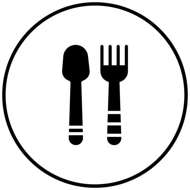 Ilustración del icono vectorial de la horquilla del conjunto de iconos del restaurante