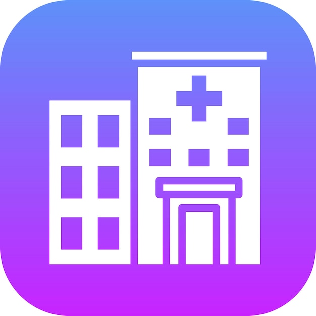 Ilustración del icono vectorial del hospital del conjunto de iconos de chequeo de salud