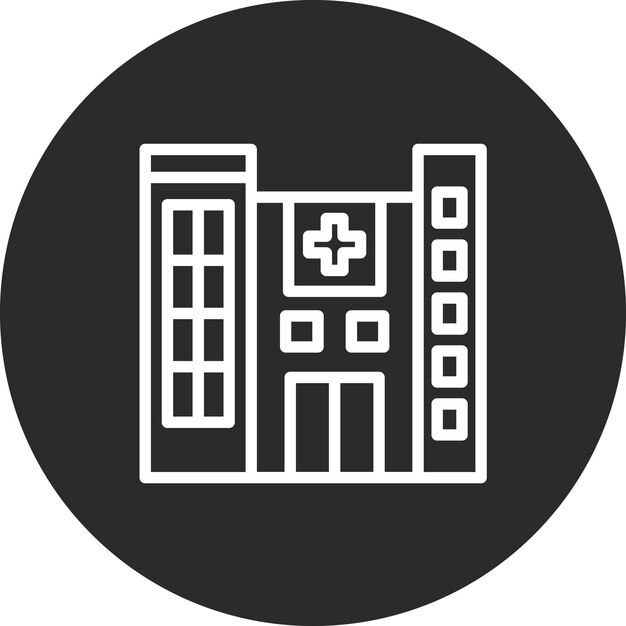 Ilustración del icono vectorial del hospital del conjunto de iconos de medicina