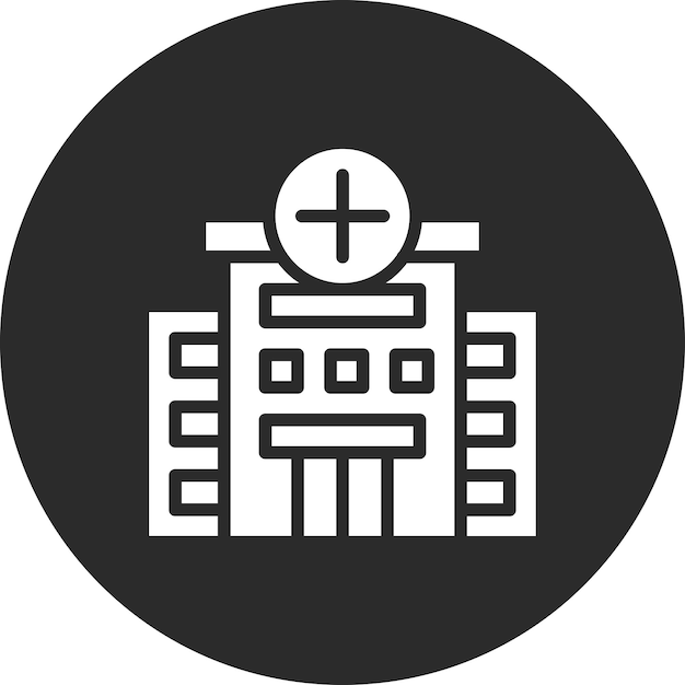 Ilustración del icono vectorial del hospital del conjunto de iconos de salud mental