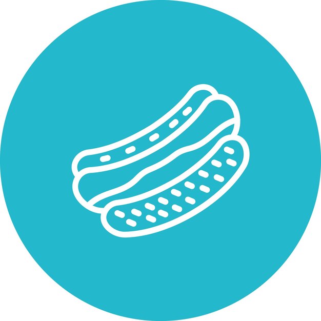 Ilustración del icono vectorial de Hot Dog del conjunto de iconos de World Cuisine