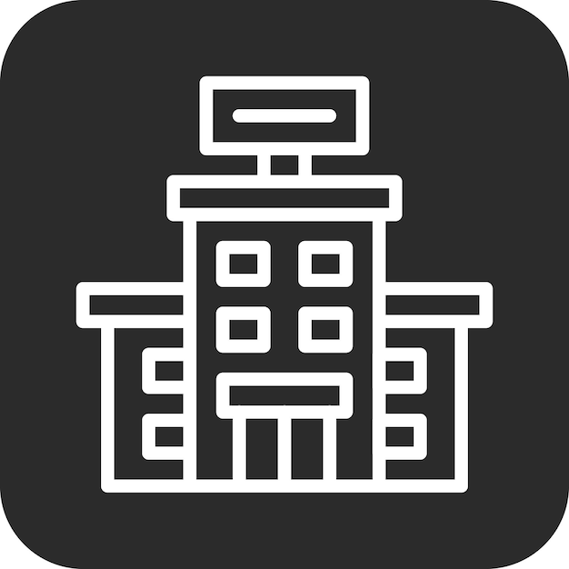 Ilustración del icono vectorial del hotel del conjunto de iconos de gestión del hotel
