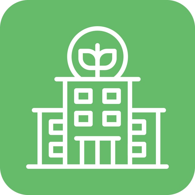 Ilustración del icono vectorial del hotel del conjunto de iconos de gestión del hotel