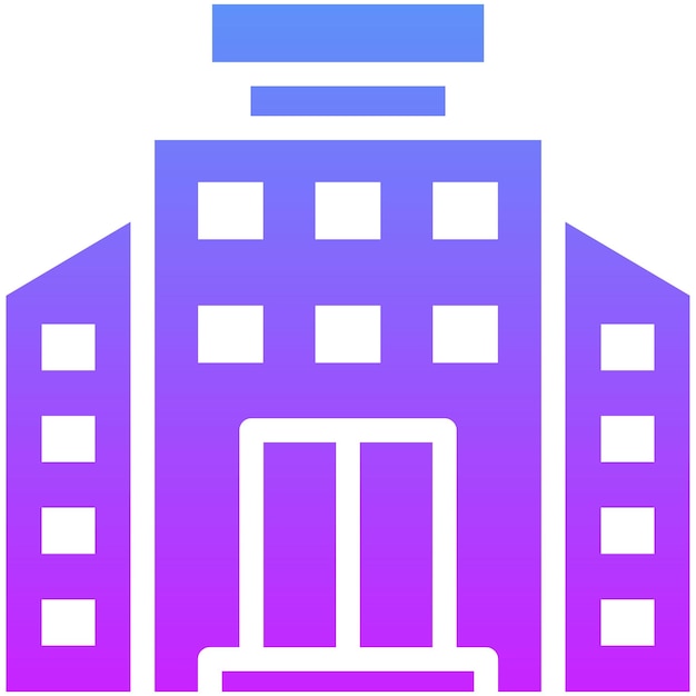 Ilustración del icono vectorial del hotel del conjunto de iconos de planificación de vacaciones
