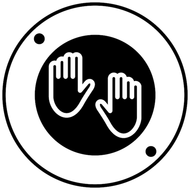 Ilustración del icono vectorial de huella de mano corrupta del conjunto de iconos de corrupción