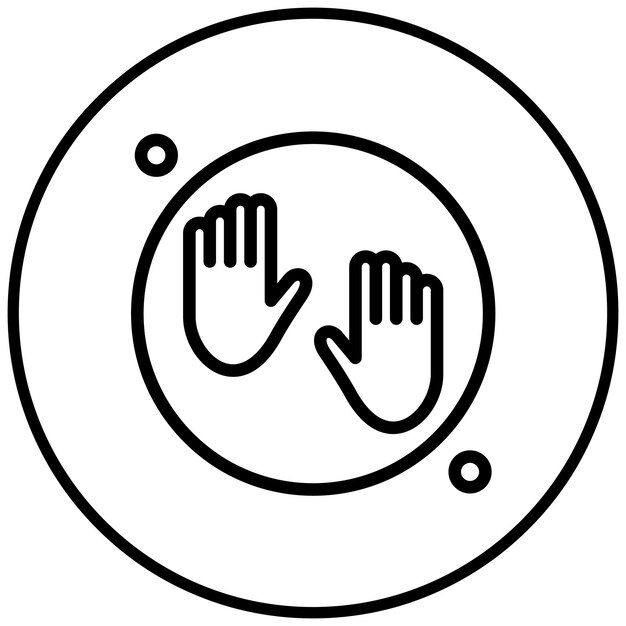 Ilustración del icono vectorial de huella de mano corrupta del conjunto de iconos de corrupción
