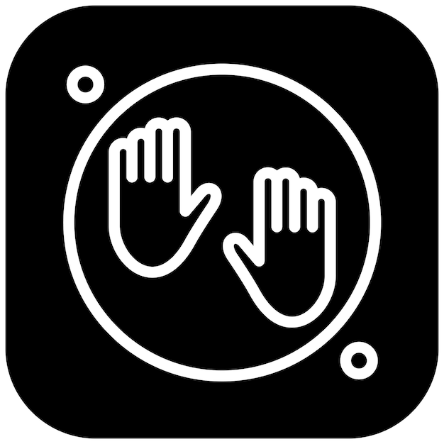 Ilustración del icono vectorial de huella de mano corrupta del conjunto de iconos de corrupción