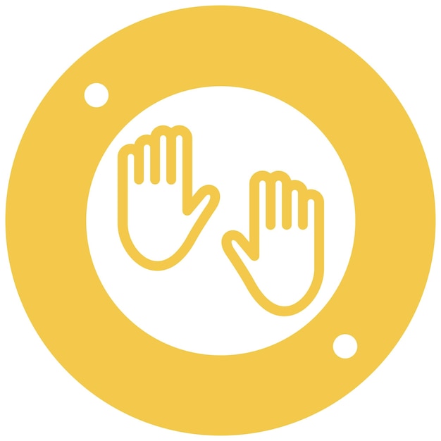 Ilustración del icono vectorial de huella de mano corrupta del conjunto de iconos de corrupción