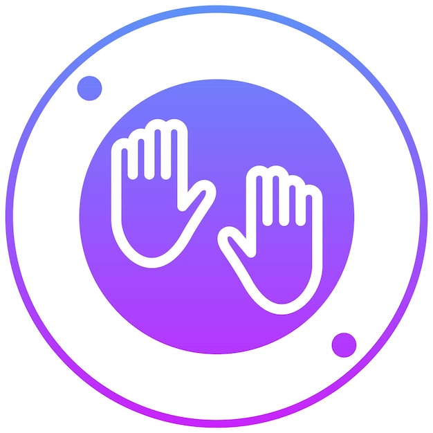 Ilustración del icono vectorial de huella de mano corrupta del conjunto de iconos de corrupción