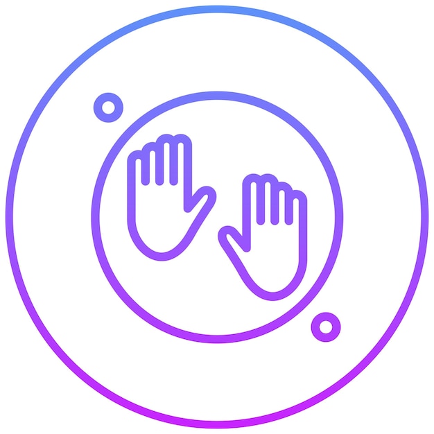 Ilustración del icono vectorial de huella de mano corrupta del conjunto de iconos de corrupción