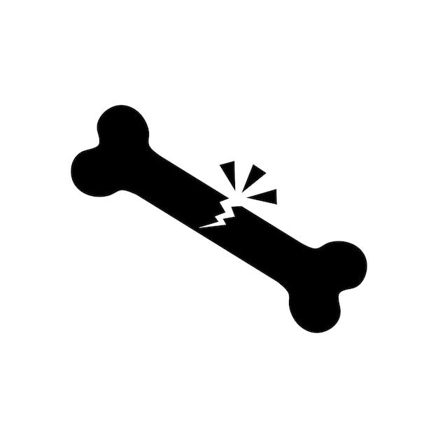 Ilustración del icono vectorial del hueso roto