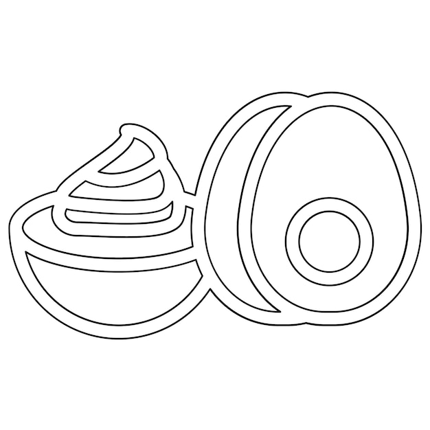 Ilustración del icono vectorial de huevos diabólicos del conjunto de iconos de World Cuisine