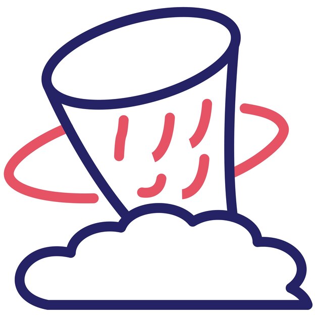 Ilustración del icono vectorial de huracán del conjunto de iconos meteorológicos