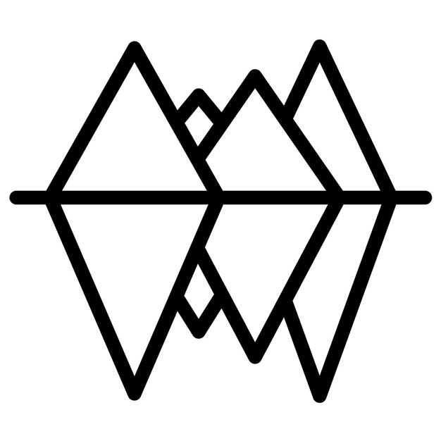 Ilustración del icono vectorial de iceberg del conjunto de iconos de invierno