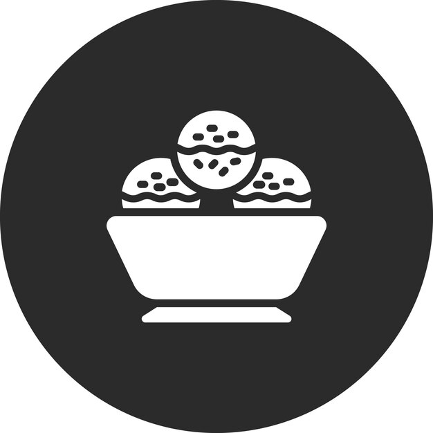 Ilustración del icono vectorial de Icecream Bowl del conjunto de iconos de dulces y dulces