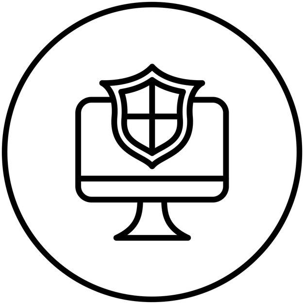 Ilustración del icono vectorial del icono de dispositivo seguro del conjunto de iconos de redes y intercambio de datos
