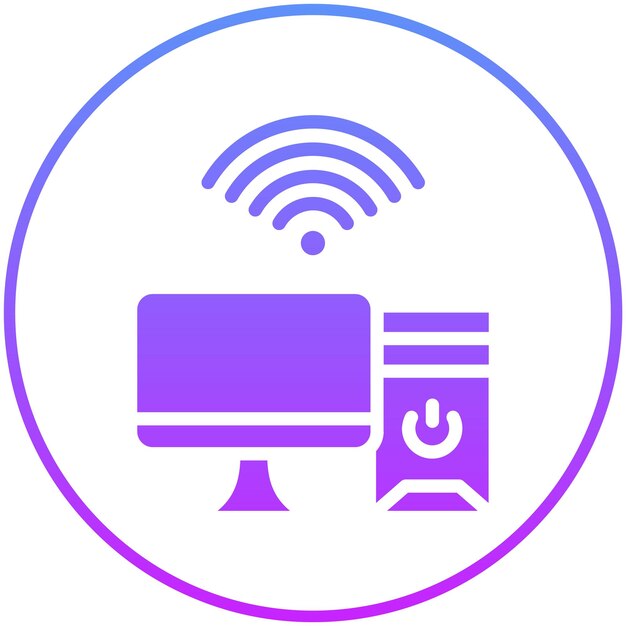 Ilustración del icono vectorial del icono de Wi-Fi de la red y el conjunto de iconos de intercambio de datos