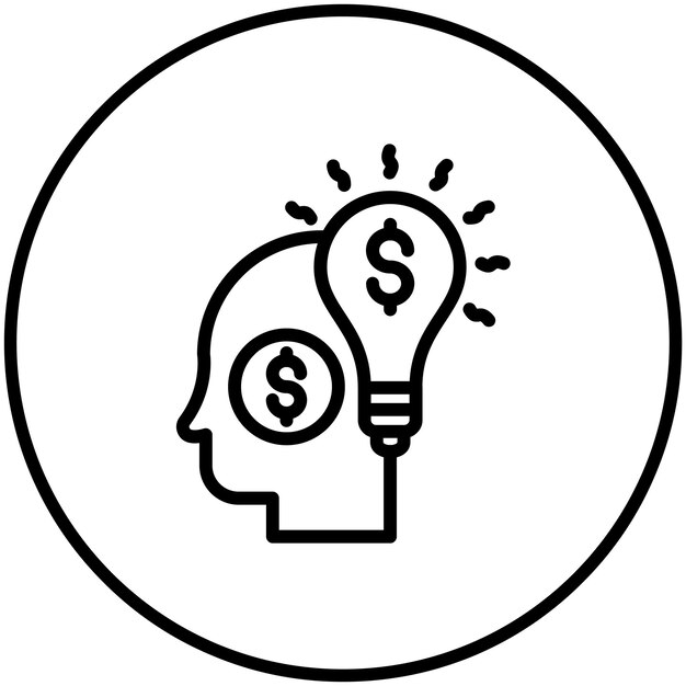 Ilustración del icono vectorial de ideas de negocios del conjunto de iconos de negocios y oficinas