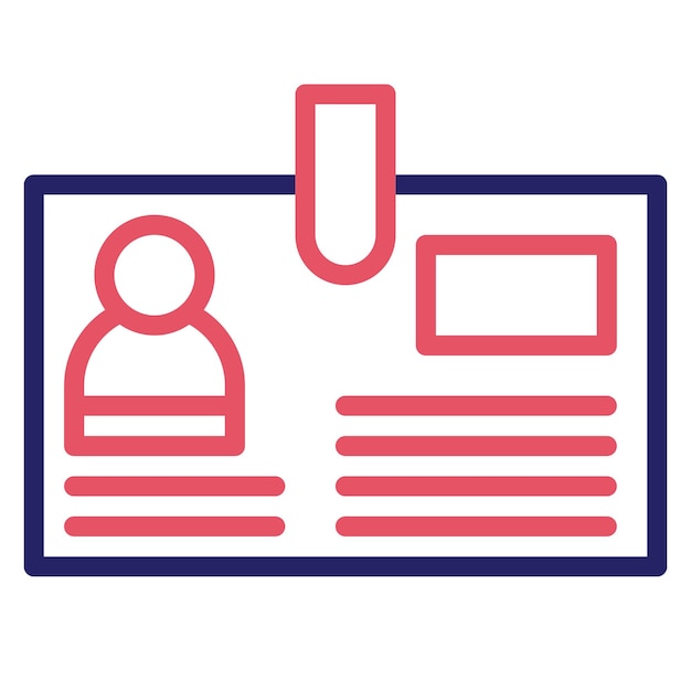 Ilustración del icono vectorial de identificación del conjunto de iconos de Crimen y Ley