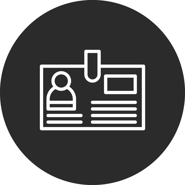 Ilustración del icono vectorial de identificación del conjunto de iconos de Crimen y Ley