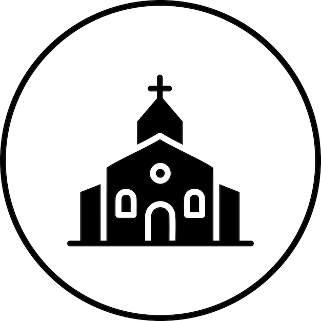 Ilustración del icono vectorial de la iglesia del conjunto de iconos de City Elements