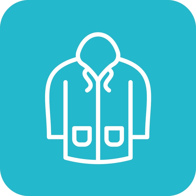 Ilustración del icono vectorial del impermeable del conjunto de iconos de otoño