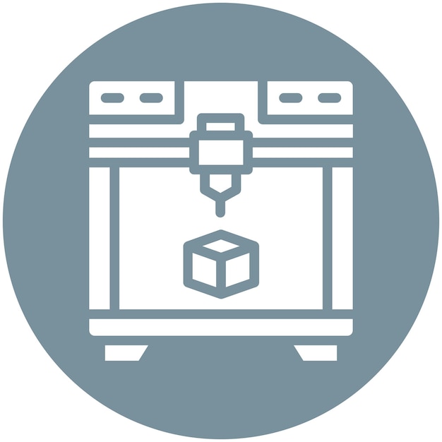 Ilustración de icono vectorial de impresión 3D del conjunto de iconos de robótica