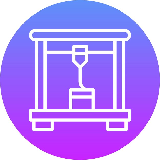 Ilustración del icono vectorial de la impresora 3D del conjunto de iconos de tecnología