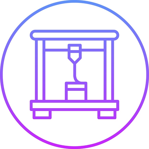 Ilustración del icono vectorial de la impresora 3D del conjunto de iconos de tecnología
