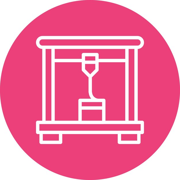 Ilustración del icono vectorial de la impresora 3D del conjunto de iconos de tecnología