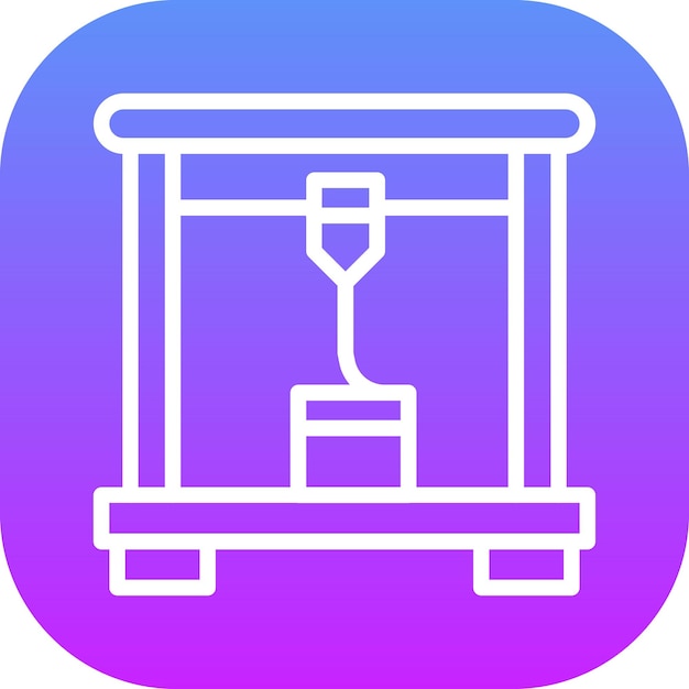 Ilustración del icono vectorial de la impresora 3D del conjunto de iconos de tecnología