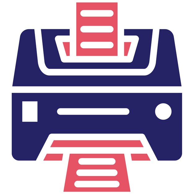 Ilustración del icono vectorial de la impresora del conjunto de iconos de dispositivos electrónicos